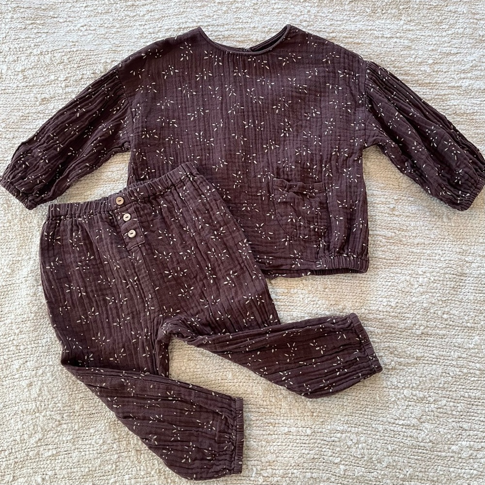ZARA 2pc brown set size 2-3T